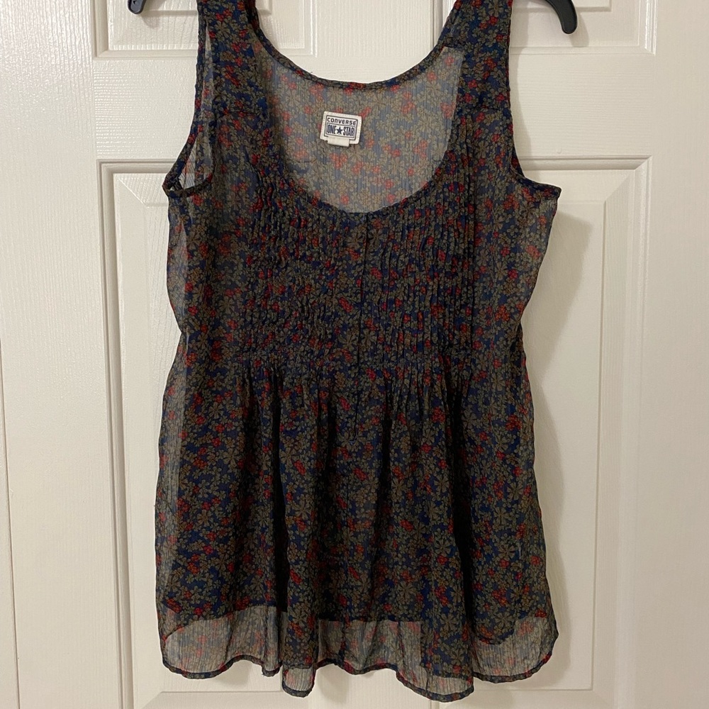 Converse Sheer Floral Tank - Flowy